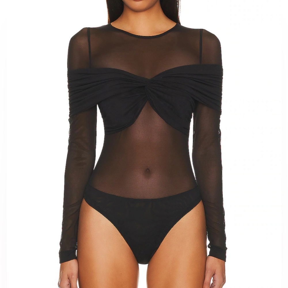 Nerida Mesh Bodysuit in Black